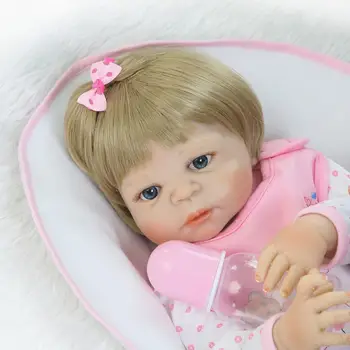 Nicery 22 inch 55 cm Magnetické Úst Reborn Baby Doll Pevný Silikónový Realisticky Hračka Darček pre Deti Vianočné Ružová Králik Hračka Bábika
