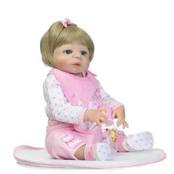 Nicery 22 inch 55 cm Magnetické Úst Reborn Baby Doll Pevný Silikónový Realisticky Hračka Darček pre Deti Vianočné Ružová Králik Hračka Bábika