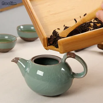 NOOLIM Tvorivé Obdĺžnikový Bambusu Čaju Zásobník Kung Fu Puer Teacup Tanier, Skladovanie Držiteľa Kontajner Teahouse Gadgets