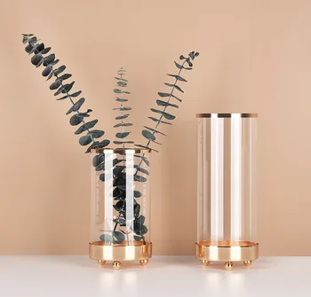 Nordic Sušené Kvety Transparentné Sklenené Vázy, pre Domáce Dekorácie Príslušenstvo Minimalistický Tabuľka Vázy Pre Obývacia Izba Plochy Dekor