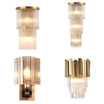 Nordice crystal spálňa svetlo obývacia izba dekorácie listry železné lano spálňa posteli uličkou espelho lampara porovnanie nástenné svietidlo
