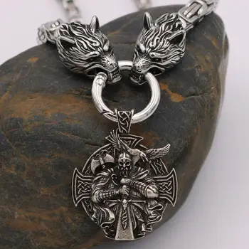 Nostalgia Z Nehrdzavejúcej Ocele Vlk Reťazca Thor Kladivo Odin Symboly Vlčí Amulet Dragon Cross Prívesok Archanjela Kúzlo Viking Náhrdelník