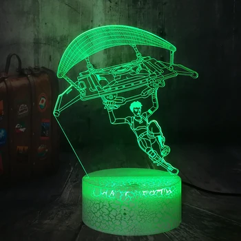 Novinka Battle Royale Hra TPS PUBG Padák Hra 3D LED Visual Nočné Osvetlenie, stolná Lampa Dieťa Spí Narodeniny, Vianočné čítanie