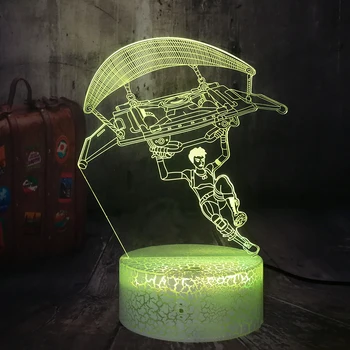 Novinka Battle Royale Hra TPS PUBG Padák Hra 3D LED Visual Nočné Osvetlenie, stolná Lampa Dieťa Spí Narodeniny, Vianočné čítanie