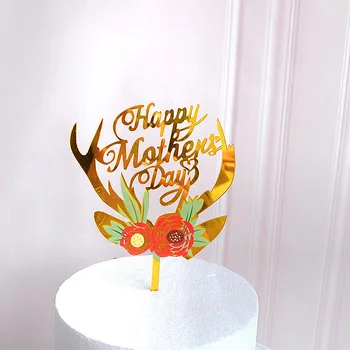 Nové Akrylové Farby Kvet Dievča Happy Birthday Cake Vňaťou Výročie Svadby Šťastný Deň matiek Cake Mulčovače, Dekorácie Dodávky