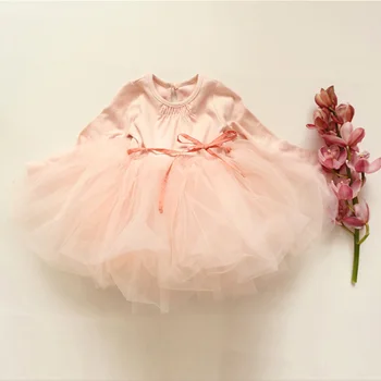 Nové Baby Girl Dress Jeseň Bežné Baby Girl Farbou Dlhý Rukáv Oka Princezná Šaty Detské Oblečenie