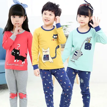 NOVÉ Deti Sleepwear Baby Dievčatá Oblečenie 2ks tričko+nohavice Pyžamo Nastaviť Detí Zimného Spánku Noc Oblečenie Sady Bavlna Pijamas