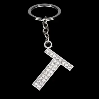 Nové Lesklé Písmeno T Keyring Charms Strieborné Pozlátené Kľúč Reťazca Krúžok Darčeky Keychain Crystal Kúzlo Ženy, Mužov, Šperky Drahokamu