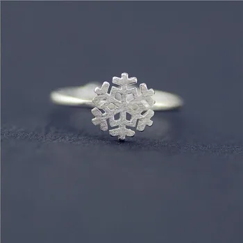 Nové Malé Čerstvé Snowflake 925 Sterling Silver Módne Šperky Národný Štýl, Osobnosť Kvety Otvorenie Krúžky R55