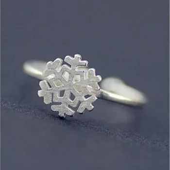 Nové Malé Čerstvé Snowflake 925 Sterling Silver Módne Šperky Národný Štýl, Osobnosť Kvety Otvorenie Krúžky R55