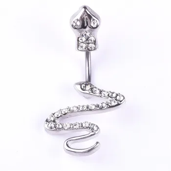 Nové Módy Sexy Piercing Pupka Nechtov Telo Šperky Had Tvar Prívesok Brucho Tlačidlo Prstene Pre Ženy, Dievčatá