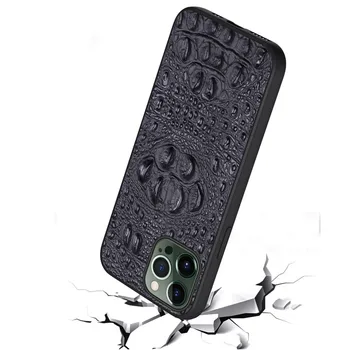 Nové Originálne Kožené Luxury 3d Krokodíla Hlavu Telefón puzdro Pre Iphone 12 11 Pro Max Kryt Pre Iphone 12 Mini 5.4 Inch Prípadoch