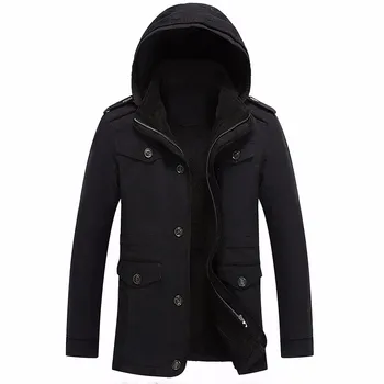 Nové Teplé Zimné Zahusťovanie Bunda Mens Coats Veľké Plus Veľkosť Mikiny s Kapucňou Windbreaker Vrecká vrchné oblečenie Fleece XXXXXXL Y2168