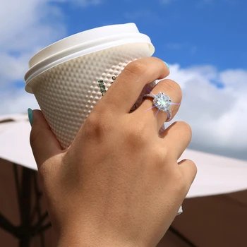 Nové Trendy Crystal Zapojenie Pazúry Dizajn Hot Predaj Prstene Pre Ženy, AAA, Biela Kubický Zirkón Elegantné Krúžky Ženské Svadobné Šperky