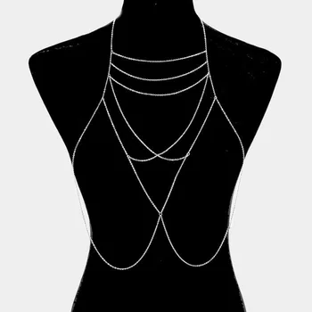 Nové Trendy Geometrické Zlatá Farba Tela Reťaze Pre Ženy Lady Hrudníka Reťazca Bikiny Telo Šperky, Náhrdelníky BY06 14311