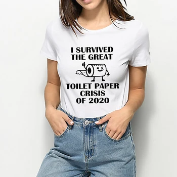 Nové tričko Žena Lumbálna Toaletný Papier Vestidos Harajuku Top Všestranný T-shirt SENIOR 2020 v KARANTÉNE Fascinujúce Tričko