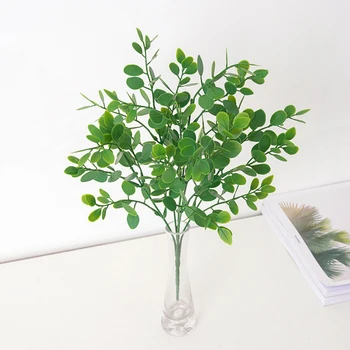 NOVÉ Umelé Rastliny Plastové Eukalyptus Strom Pobočky Na Vianoce Svadobné Dekorácie Kvet Dohoda Faux Lístie