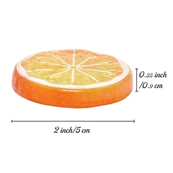Nový 10 Ks Falošné Plátok Citróna Umelé Ovocie Vysoko Simulácia Realistický Model pre Domáce Party Dekorácie Orange
