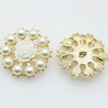 NOVÝ 5 ks/veľa 35mm Zlato Ramienka Diamond Tlačidlá Umelé Crystal Plavidlá pre Svadobné Kvety & Oblečenie, Dekorácie, Doplnky do Vlasov