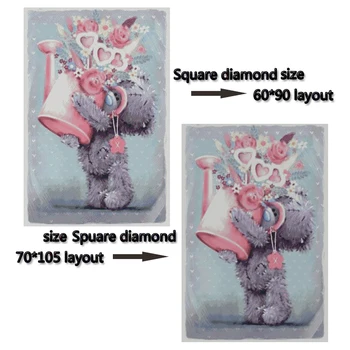 NOVÝ Diamond Výšivky Cartoon medveď DIY Diamond Maľovanie Cross Stitch Obrázok Kamienkami Plné Námestie Diamond Mozaiky MH310