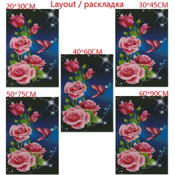 Nový Produkt Diamond Výšivky 5D DIY Diamond Maľovanie rose Mozaiky Živice Vŕtať Domáce Dekorácie SSF025