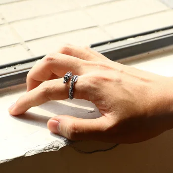 Nový príchod retro pánske originálne 925 strieborný prsteň klasická dragon krúžok mincový striebro otvoriť krúžok nastaviteľné pánske šperky darček