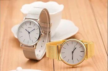 Nový Top Luxusné Hodinky Ženy Značky Ženeve Hodinky Ultra Tenké Nehrdzavejúcej Ocele Oka Kapela Quartz Hodinky Módne bežné hodinky