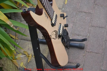 Nový ventilátor zlostil bezhlavého elektrická gitara flame maple top mahagón telo prirodzené doprava zadarmo BJ-64