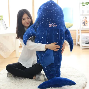 Nový Štýl Žralok Modrý Plyšové Hračky Veľké Ryby Látkové bábiky Veľryba plnené plyšové zvieratá, bábiky Deti Narodeninám 2019