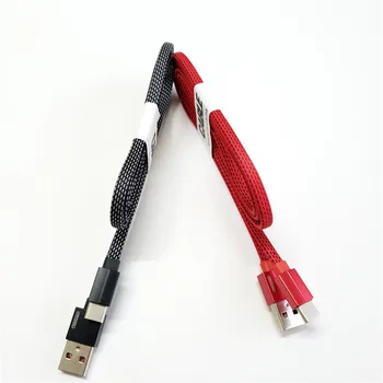 Nylonové Opletenie Textílie Široký plochý Micro 8 pin Typ C Typ-C, USB Rýchle Nabíjanie, synchronizáciu Údajov Kábel Linka Pre Huawei Xiao Samsung iphone
