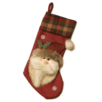 Nádherné Vianočné Pančuchy Plyšové Santa Claus Snehuliak Nový Rok Ponožky Dekorácie Santa Vrecia Vianočné Dekorácie Pre Domov