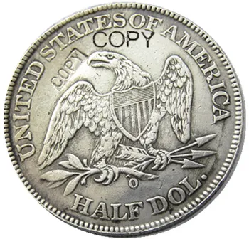 NÁS 1847 P/O Liberty Sedieť Pol Dolára Strieborné Pozlátené Kópie Mincí 50805