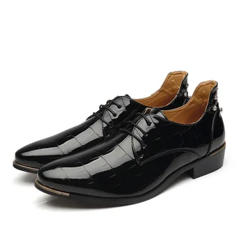 Obchodné Oxford Mužov, Kožené Topánky Priedušná Gumy Formálne Šaty, Topánky Muž Office Svadobné Ploché Obuv Chaussures Homme