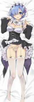 Okt. Bytový Textil Anime, Manga Re:NULA Rem Polyester/Micro-semiš/2WT 150*50 CM jednostranný obojstranný Objímanie Telo obliečka na Vankúš #41517