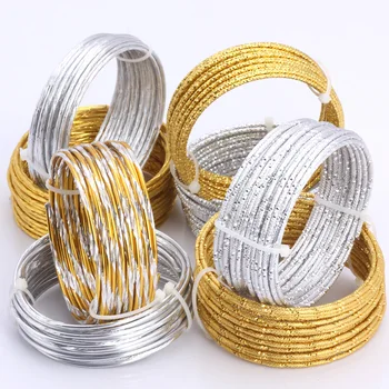 OLINGART 10M/veľa 2.0 mm Hliníkový drôt Typu Gold/silver mäkké plavidlá univerzálna kovová Ohybný DIY Handmade šperky, takže 001#