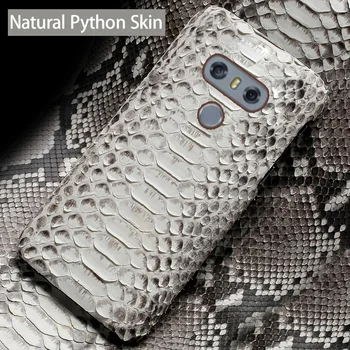 Originálne Kožené Telefón puzdro Pre LG G8s V50 V10 V20 V30 V30S V40 G3 G4 G5 G6 G7 G8 G8X O6 Q7 Q8 ThinQ Prírodné Python Hadej Kože