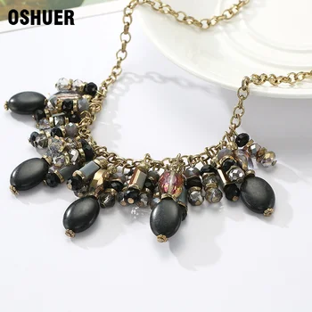 OSHUER Nové Strapec crystal náhrdelník Trend módy ženy vintage šperky vyhlásenie náhrdelníky&prívesky pre ženy darček 9131