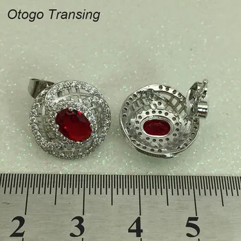 Otogo Transing 2019 Strana Biela Farba, Dizajn, Kvetinové Šperky Set Ženy Móda Red Crystal Krúžok Náušnice, Náhrdelník Mark-SSET206 13112