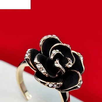 OTOKY 1Pc Ženy Šperky Dámske Ruže Kvet Prst Otvorenie Krúžku Na Darček Pre Láska je Mar23