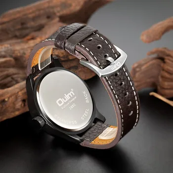 Oulm Sport Sledujte Nový Unikátny Dizajn, Male Bežné Kožený Remienok Náramkové hodinky Dekoratívne Kompas pánske Quartz Hodinky