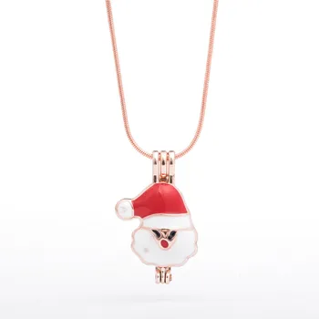 Parfum Esenciálny Olej Difúzor Santa Claus Prívesok Chokers Náhrdelník Pre Ženy Deti Vianočný Darček Šperky Príslušenstvo