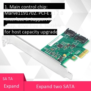 PCIe X1-2-Port SATA3 Rozširujúca Karta Server Expander Ovládač-Free Podporuje Hot-Swap