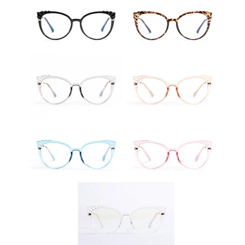 Peekaboo mačka okuliare pre ženy pol kovové zlato modré svetlo blokuje transparentné okuliare módne jasný objektív darčekové predmety 5006