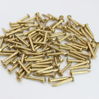 Pevné brass nechty kolo hlavy starožitné kolíky 100ks 2.8x20mm