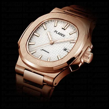 PLADEN Top Klasickým Quartz Hodinky Rose Gold Nehrdzavejúcej Ocele Luxusné Športové Náramkové hodinky AAA+ Svetelný Kvalitný Darček Pre Manžela 62310