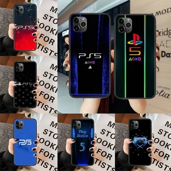 PlayStation 5 Ps Telefón puzdro Pre Iphone 5 6 7 8 S SE Plus X XS XR 11 12 Mini Pro Max 2020 Black Black Etui Mäkký Nárazník 3D Coque