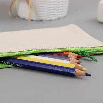 Plátno peračník Školy Jednoduché jednofarebné Roztomilý Kawaii Ceruzka Taška Puzdro Office Študentov Deti Dodávky Žien make-up Taška