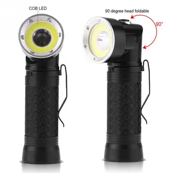Pochodeň Zoomovateľnom T6 COB LED Baterka Skladací Magnetický Pracovné Svetlo Chvost LED Kontrola Baterka Projektor lanterna AAA 18650