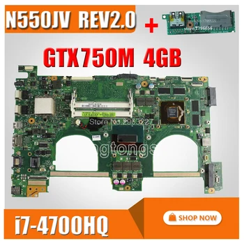 Poslať doska+N550JV Doske i7 GTX750 4GB Pre Asus N550J G550JK Q550JV Notebook doske N550JV Doske Doske N550JV
