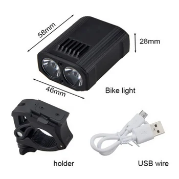 Požičovňa bicyklov Svetlo USB LED Nabíjateľná Nastaviť Horských Predné predné svetlo Lampy Baterky Vonkajšie Športy, jazda na Bicykli
